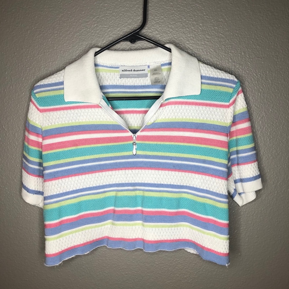 Stripped vintage cropped T